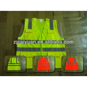 Traffic Vest with four pockets front,Roadway Safety Vest